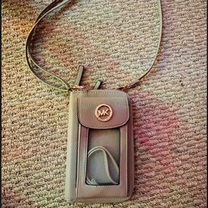 Grey Wallet with Removable Crossbody Strap